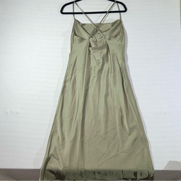 Show Me Your Mumu Verona Maxi Slip Dress M Moss Green Luxe Satin Bridesmaid - Picture 6 of 10